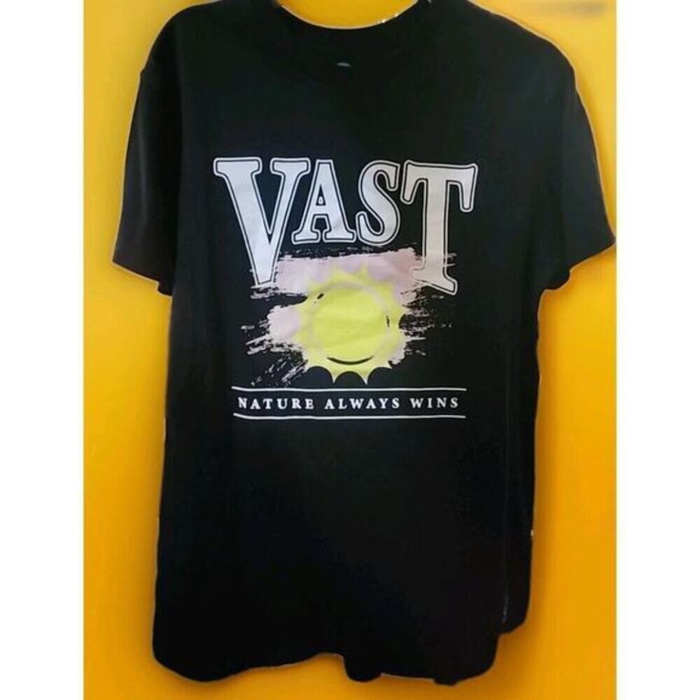 New Vast Surfer Tee‎ Shirt Nature Always Wins Mens Medium Beach A129 Excellent